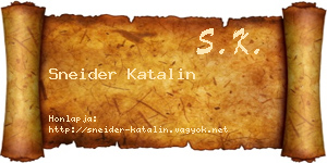 Sneider Katalin névjegykártya
